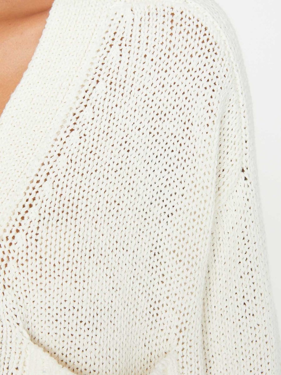 Women's Linen/Cotton Cropped Cardigan, White