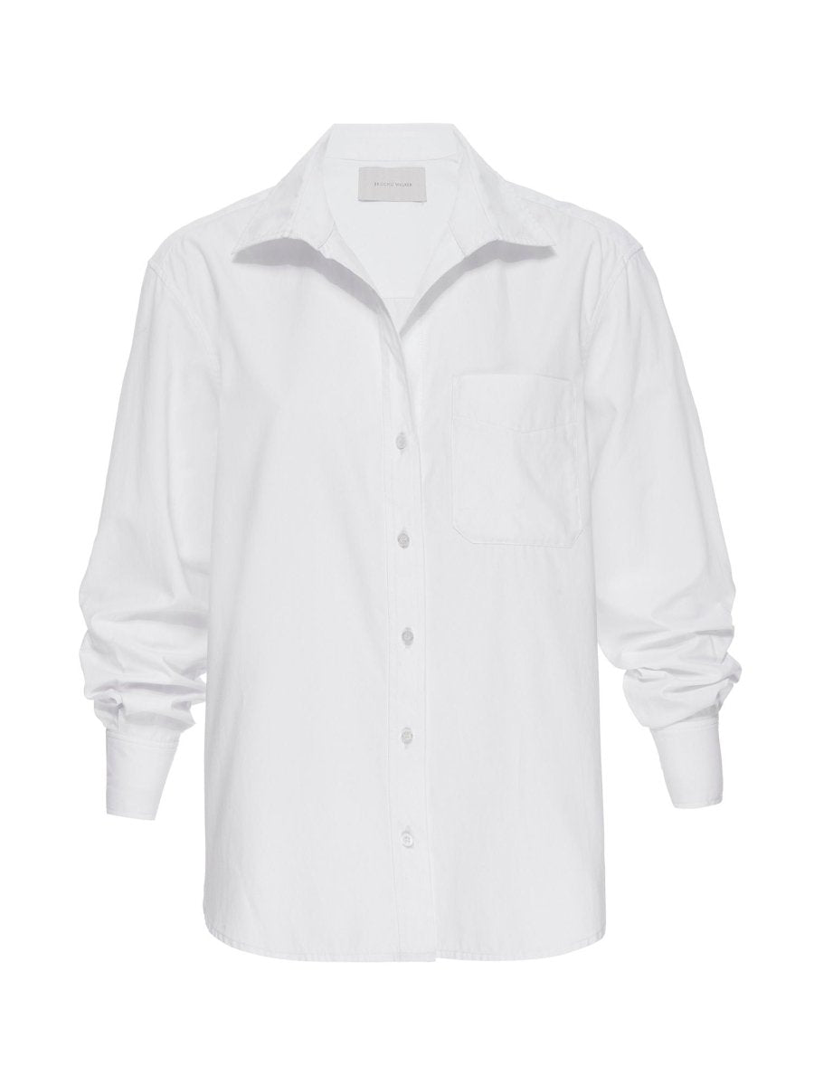 Everyday button up white shirt flat view