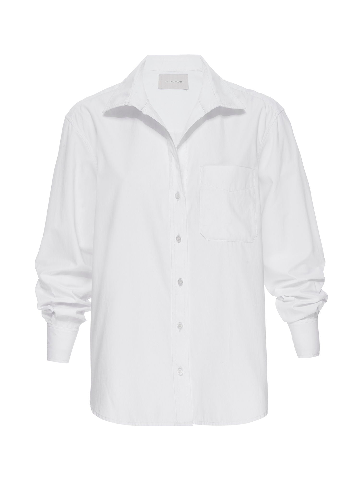 Everyday button up white shirt flat view