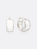 18k White gold mini hoop earring front view