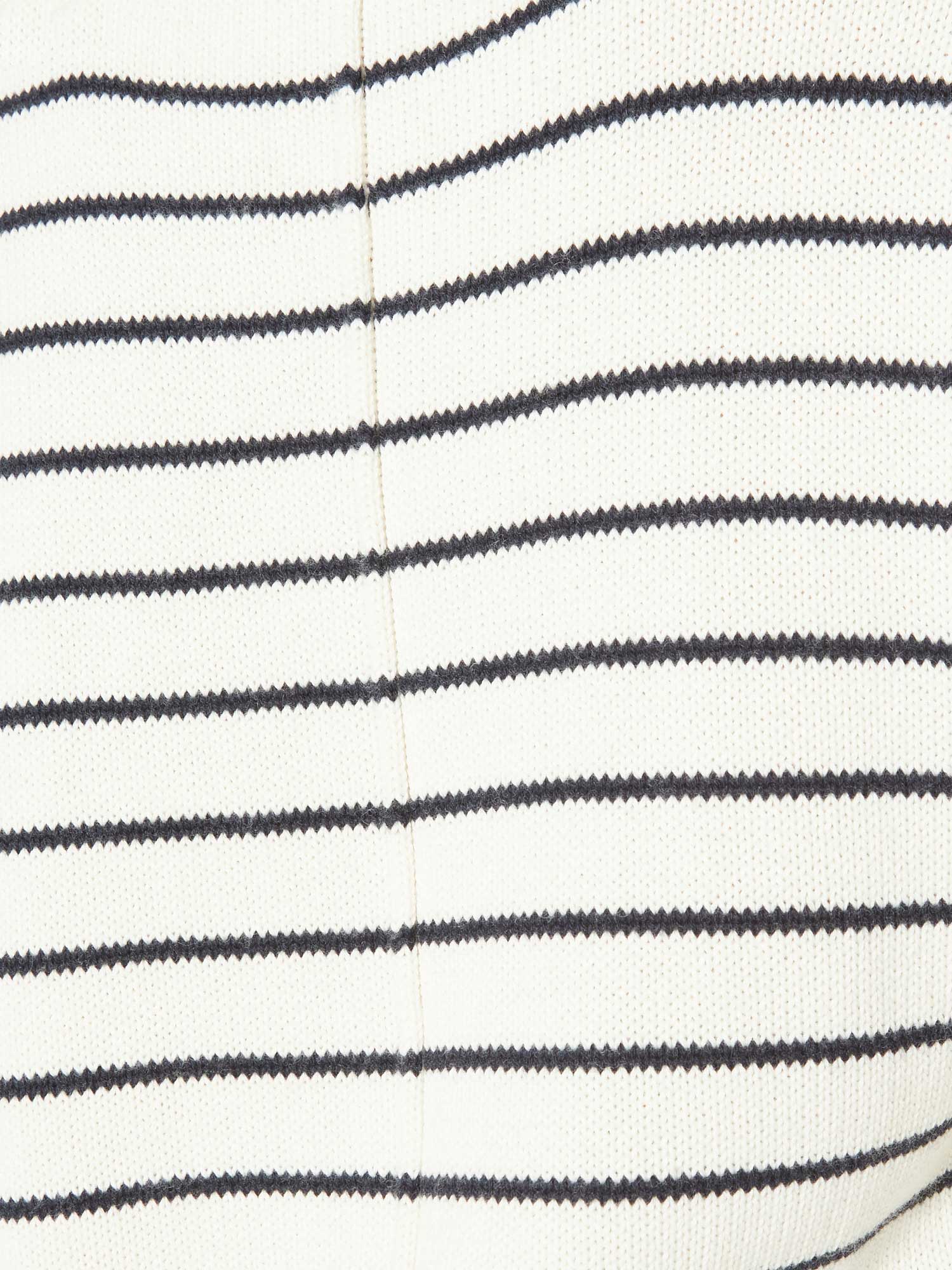 Eden neutral grey stripe layered crewneck sweater close up 2