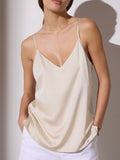 Everyday ivory silk cami front view