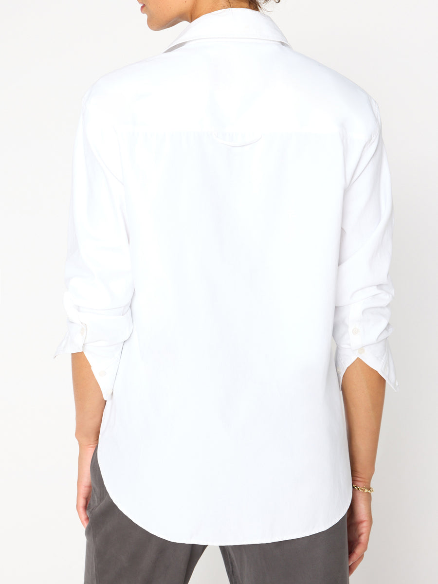 Everyday button up white shirt back view