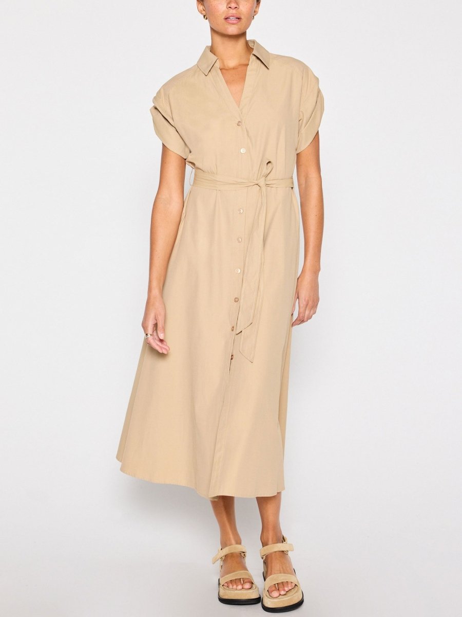 Fia tan maxi shirtdress front view 3