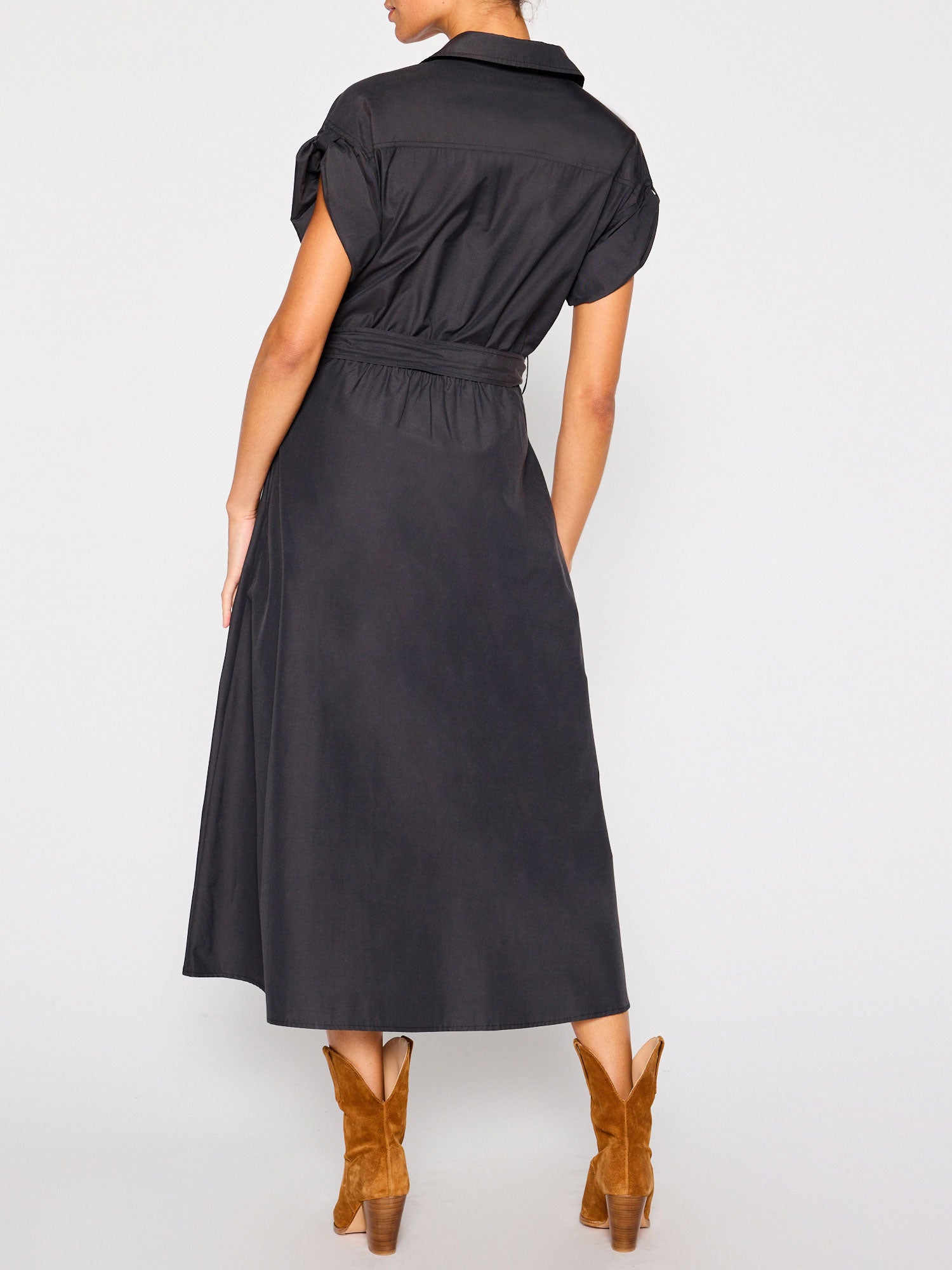 Women's Fia Belted Dress in Washed Black Women's Fia Belted Dress in Washed Black