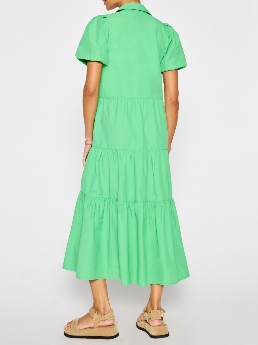 midi derby dress The Havana in Green in Cotton Poplin | XS co-ord dress In a sophisticated Poster Grl Tube Mini Size:43/46