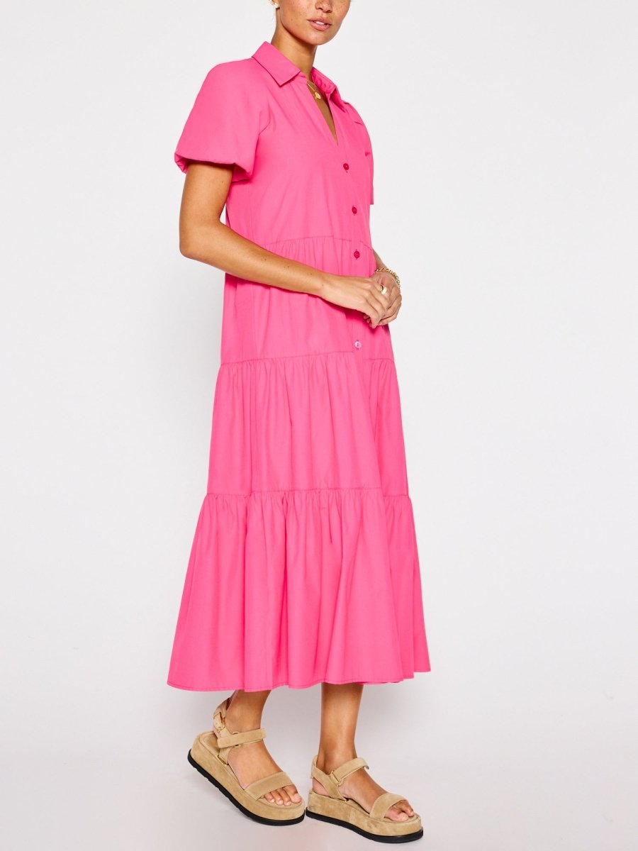 hot pink shirt dress The Havana Dress, L, Hot Pink | Women's Dresses-Jumpsuits