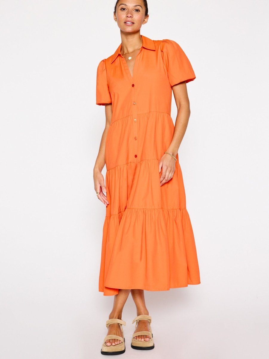 strapless open back dress Underwraps Women's Go Go Dress Costume, Orange, M
