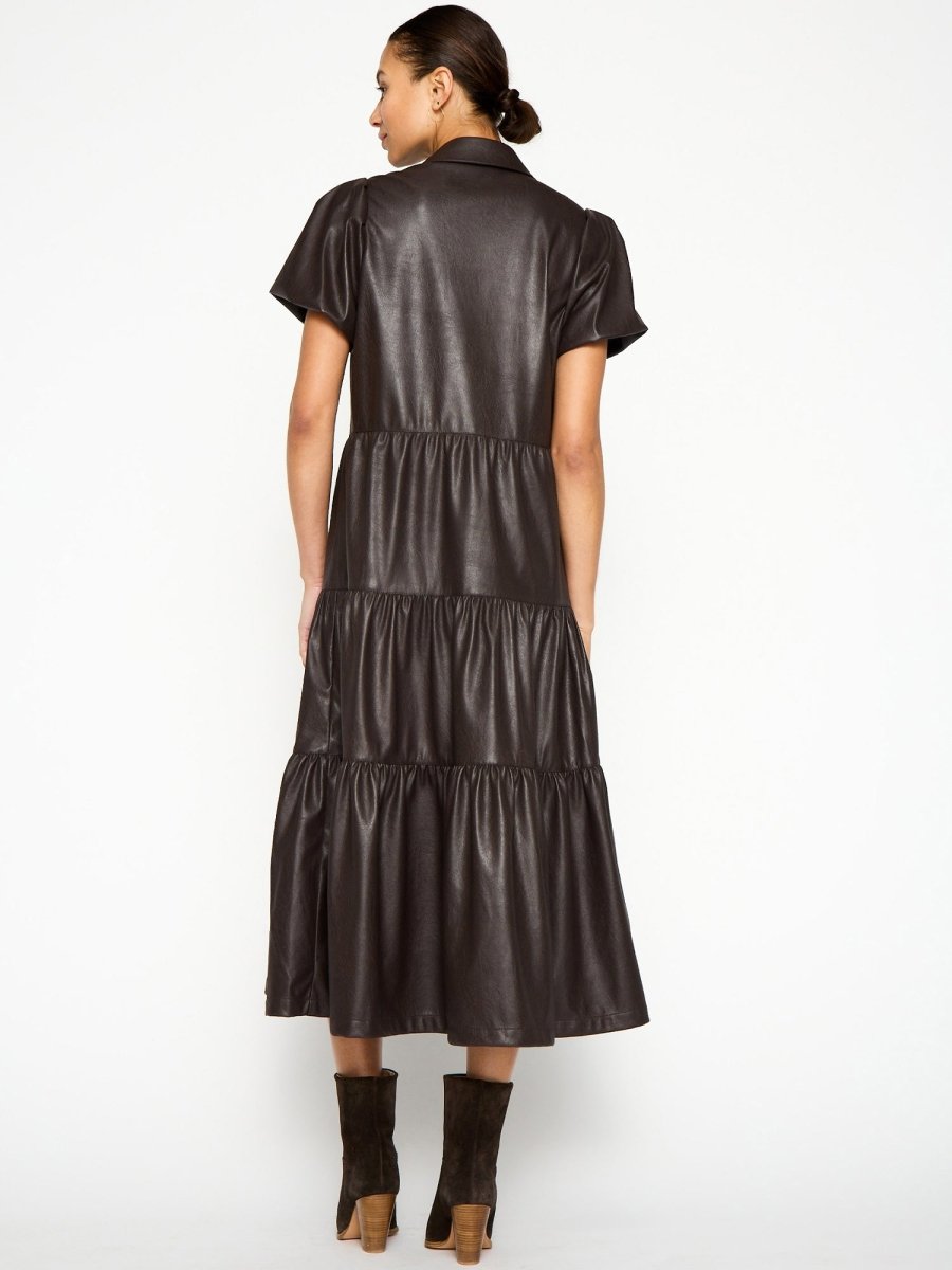 green emerald velvet dress Dress Havana Vegan Leather