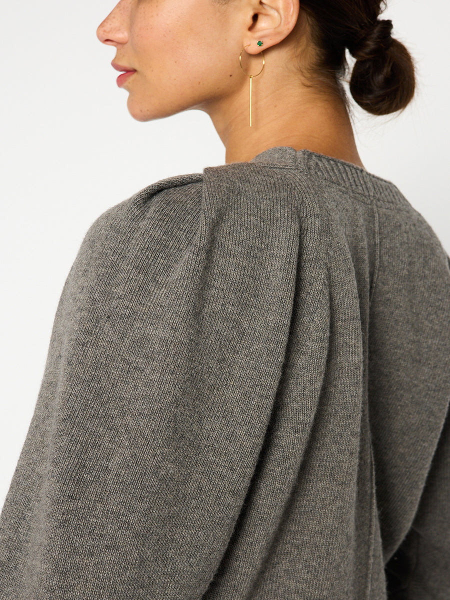 Idris mini grey sweater dress close up 2