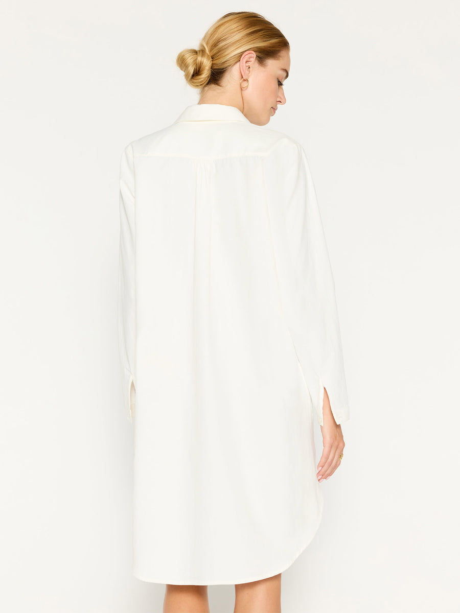 Ives white mini shirtdress back view