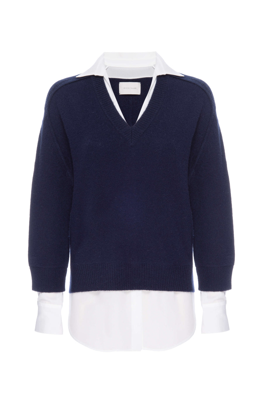 Looker navy layered v-neck sweater flat view