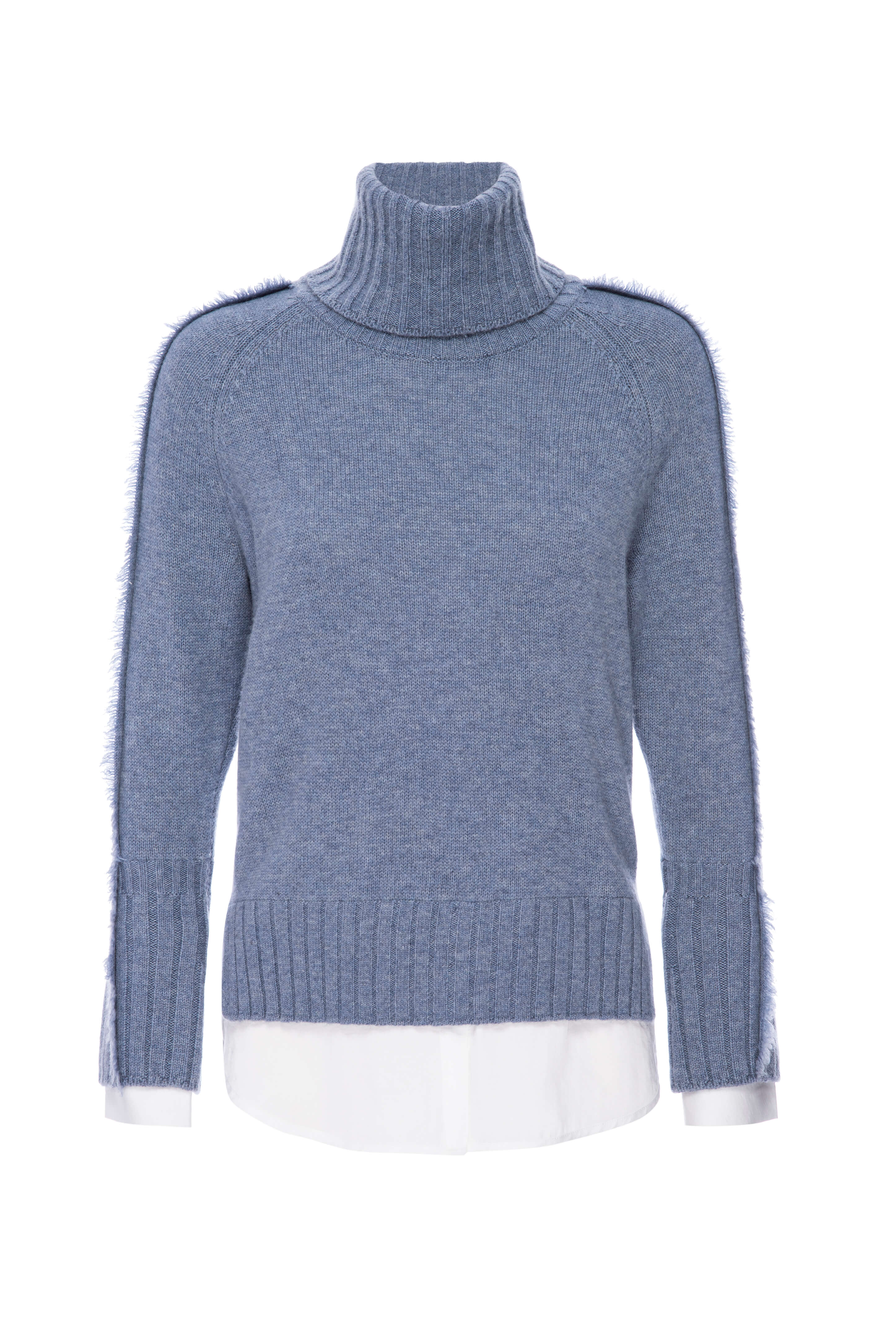 Jolie blue layered turtleneck sweater flat view