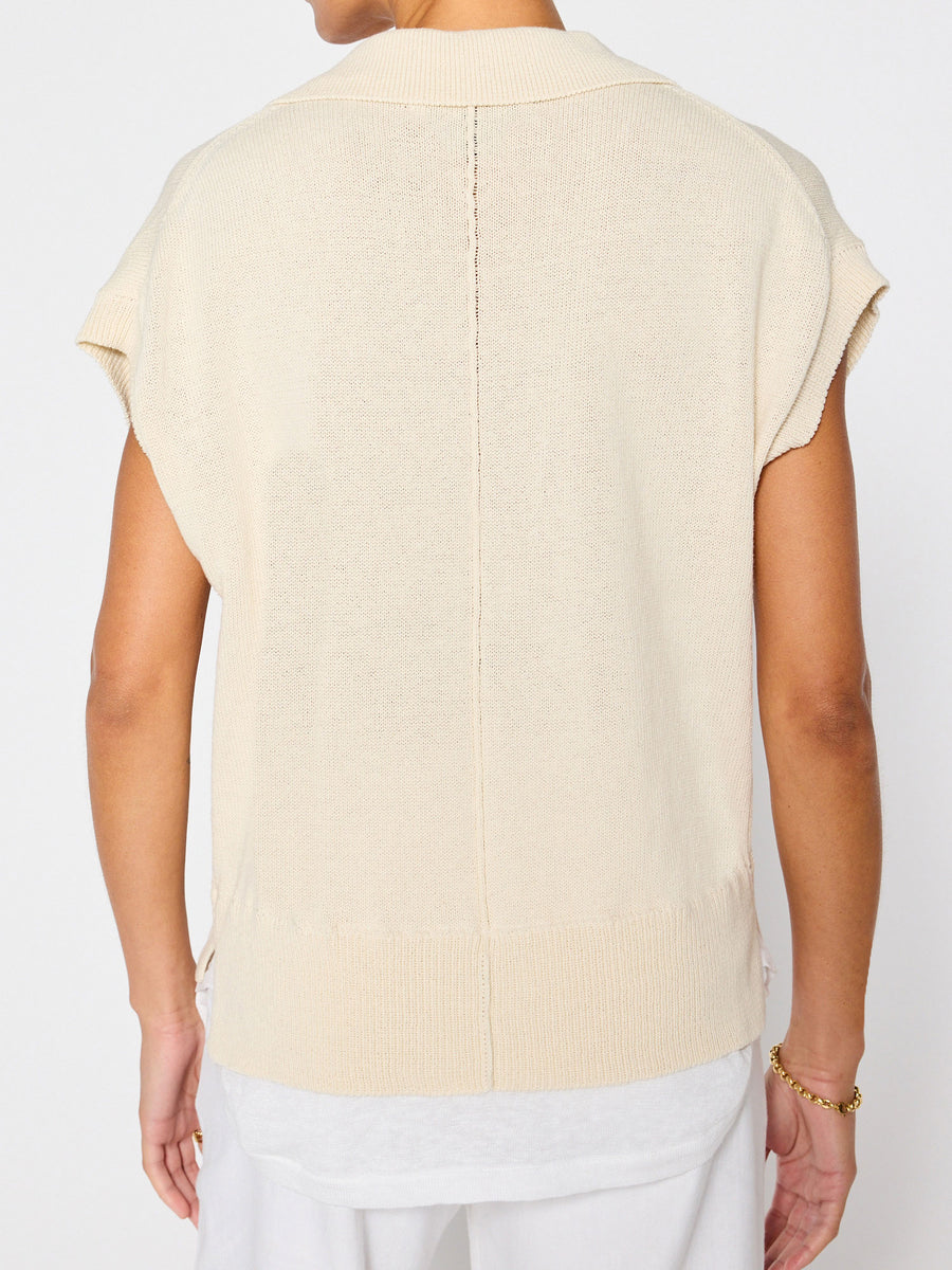 Jaia layered polo shortsleeve sweater back view