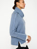 Jolie blue layered turtleneck sweater side view
