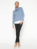 Jolie blue layered turtleneck sweater full view