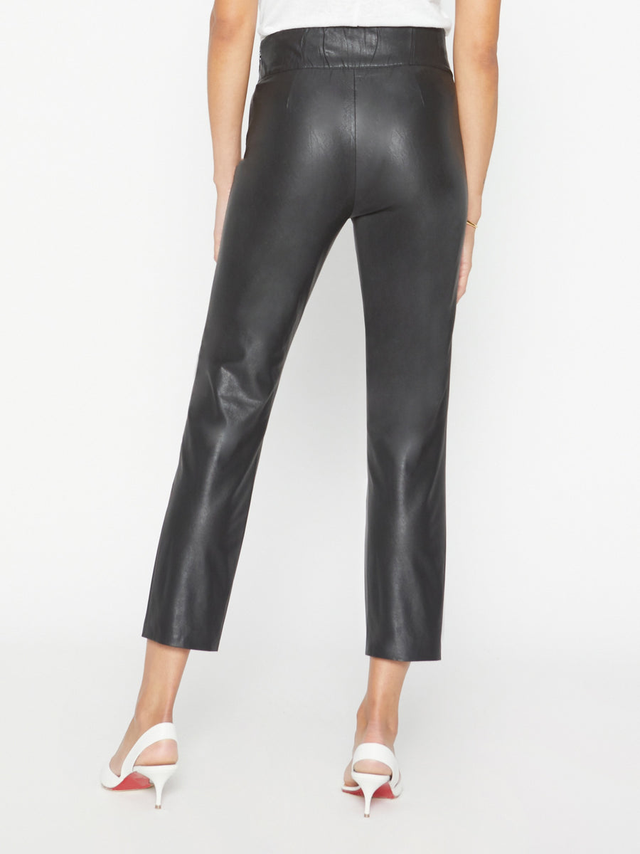 Juniper black cropped vegan leather pant back view