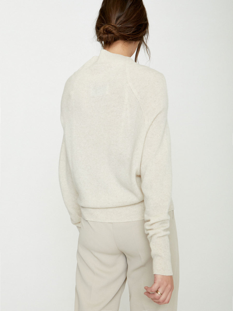 Lori cashmere ivory off shoulder sweater back view