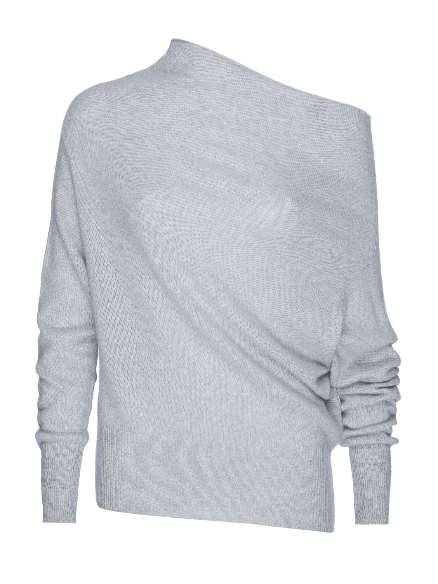 Lori cashmere off shoulder light blue sweater flat view