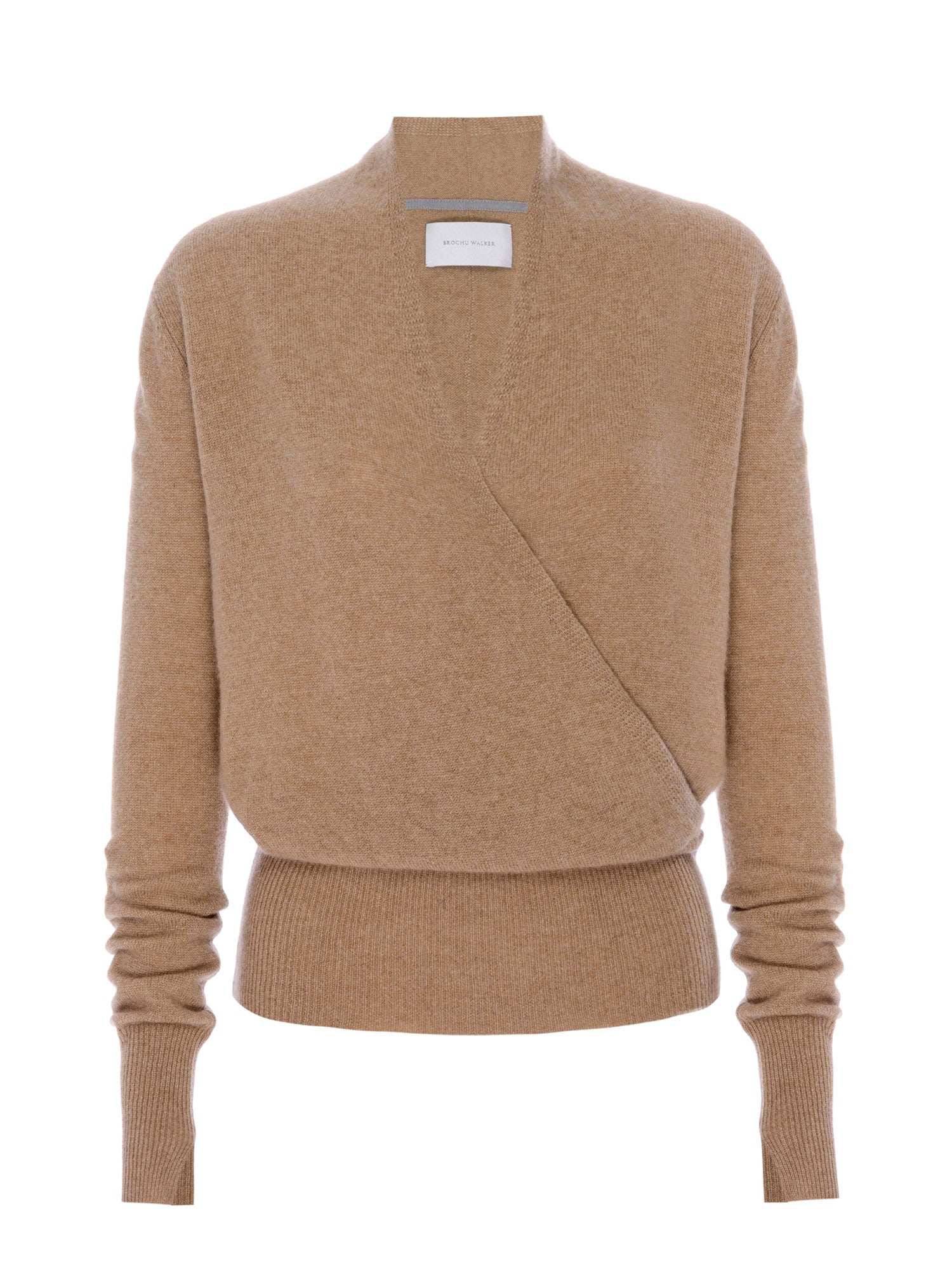 Phinneas cashmere v-neck blue tan sweater flat view