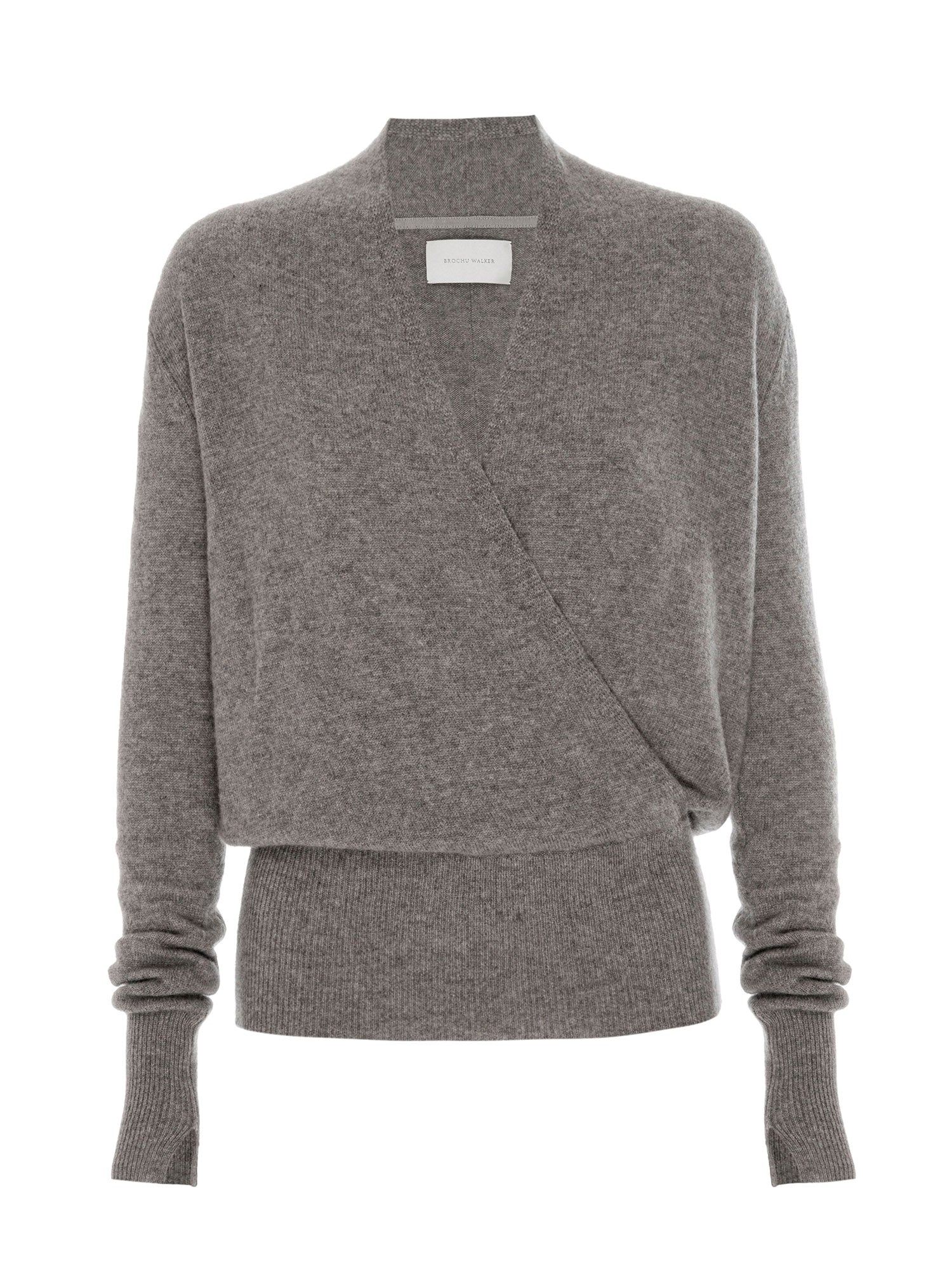 Phinneas cashmere v-neck blue grey sweater flat view