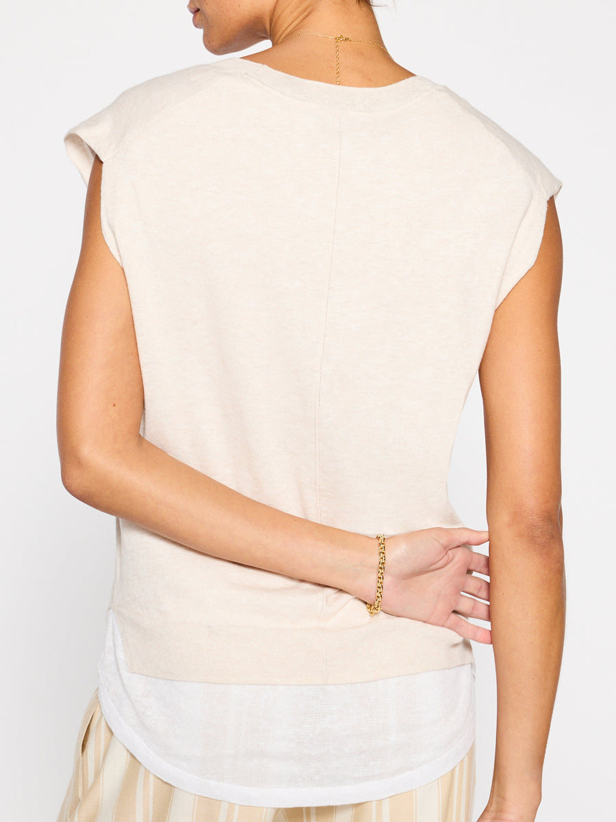 Leia ivory layered tank top back view