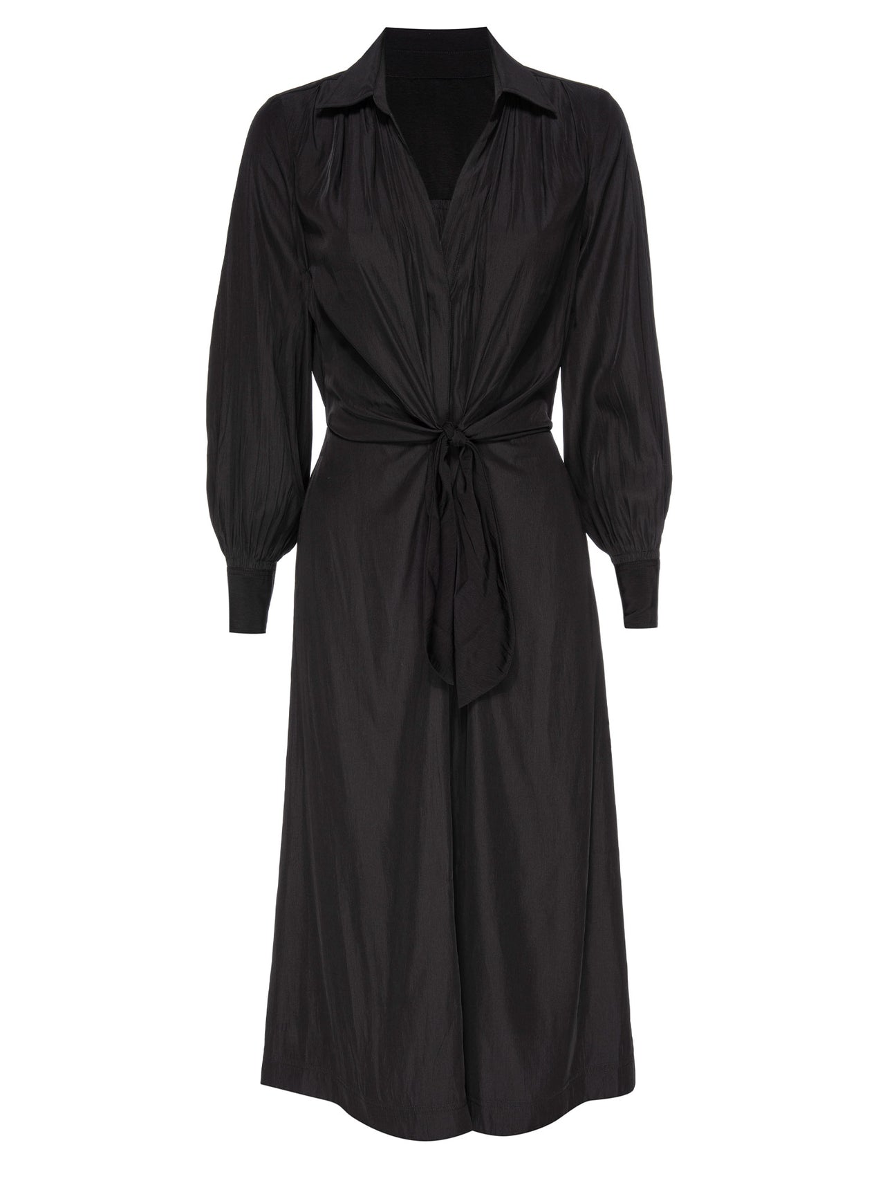 Women's Madsen Midi Shirt Dress, Black Onyx
