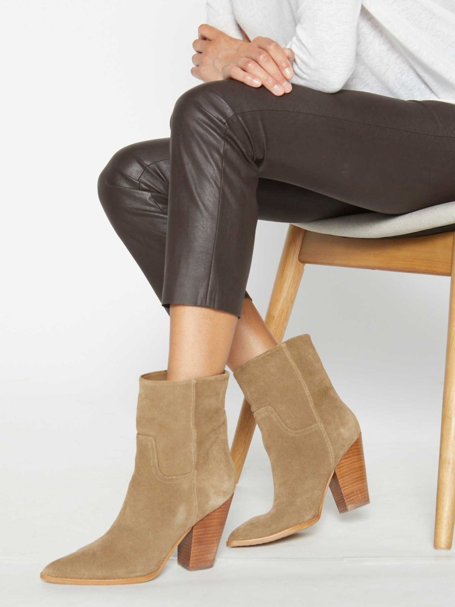 Women's Marfa Suede Ankle Boot, Tan - Main Image