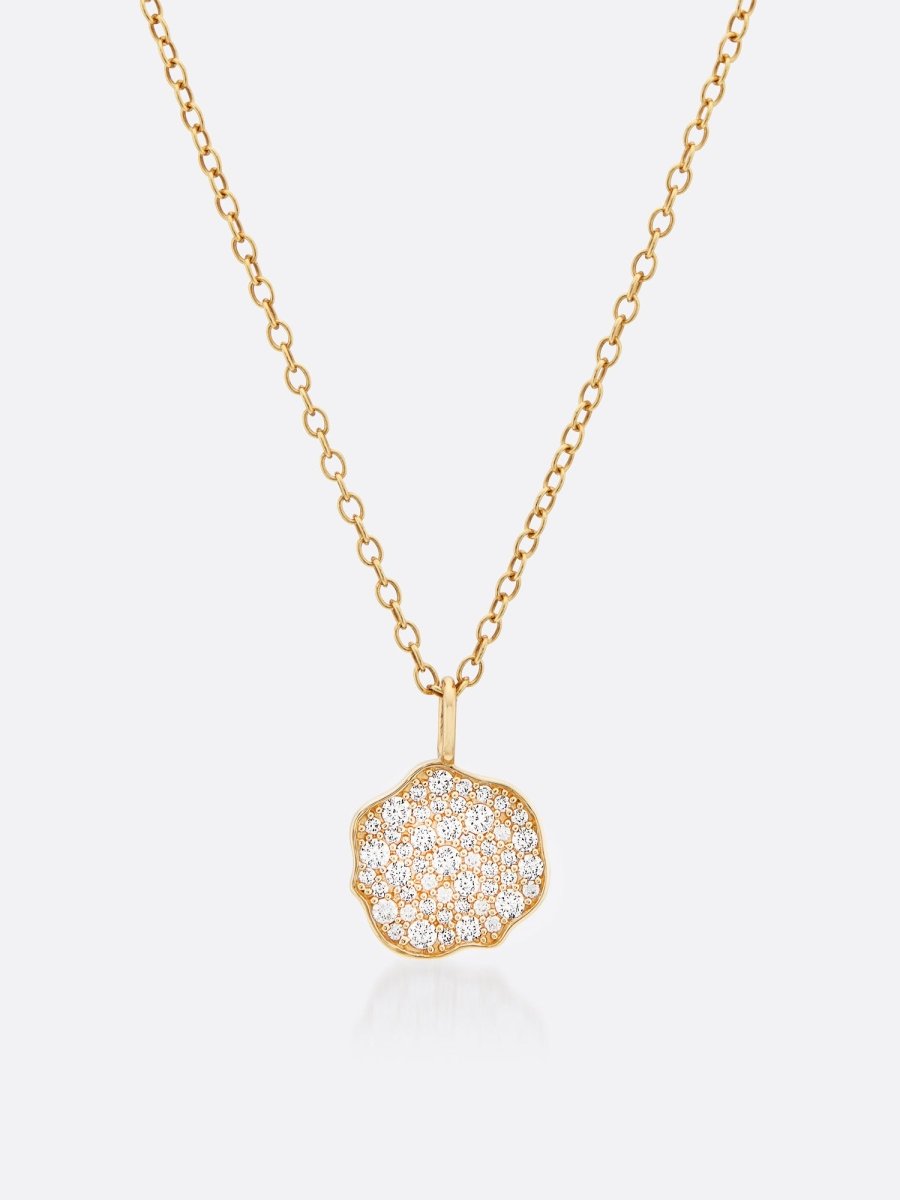 Petite Fleur Pavé Diamond Mini Pendant Necklace