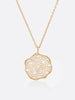 18k Yellow gold pavé diamond pendant necklace front view