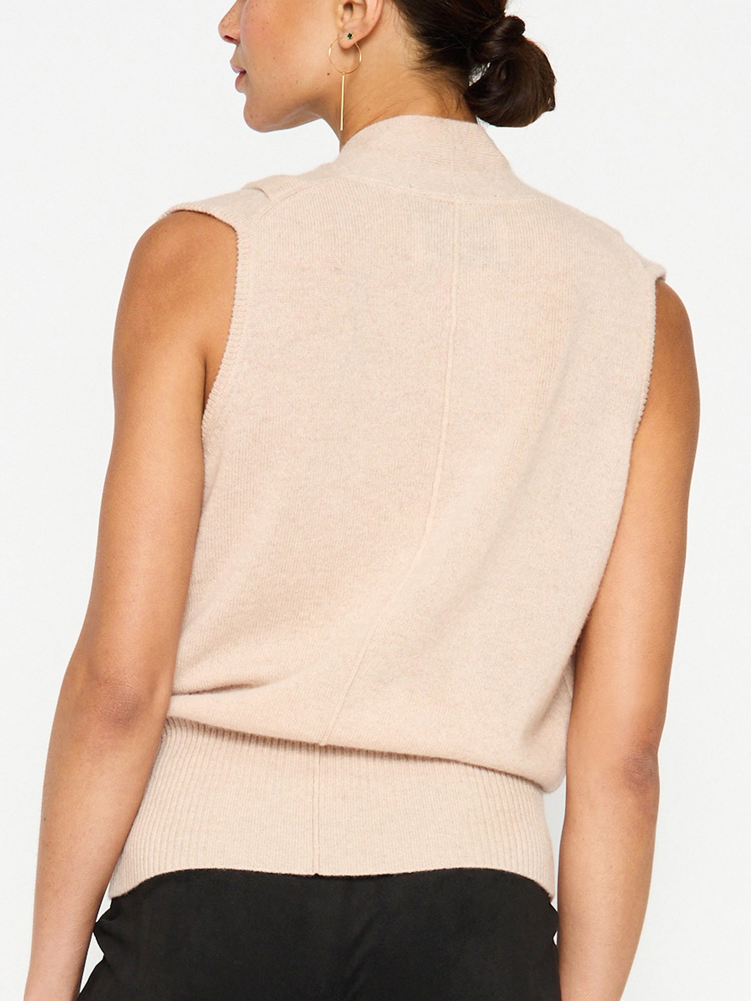 Phinneas cashmere v-neck sleeveless wrap sweater back view