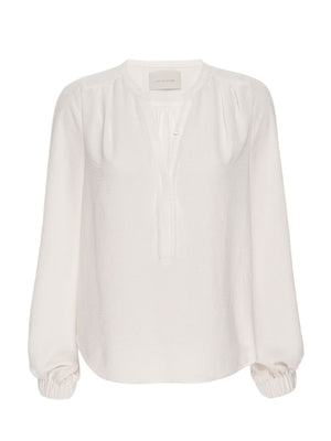 Phoebe popover white longsleeve blouse flat view