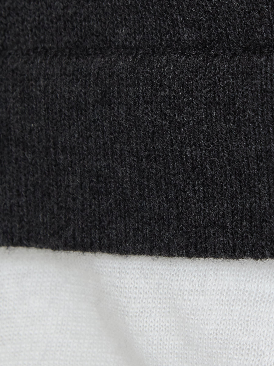 Ressie dary dark grey layered hooded sweater close up 2