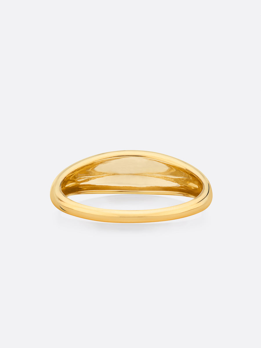 18k yellow gold dome ring back view
