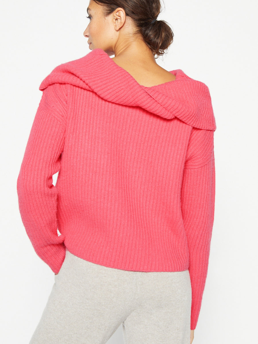 Riser pink off shoulder sweater back view