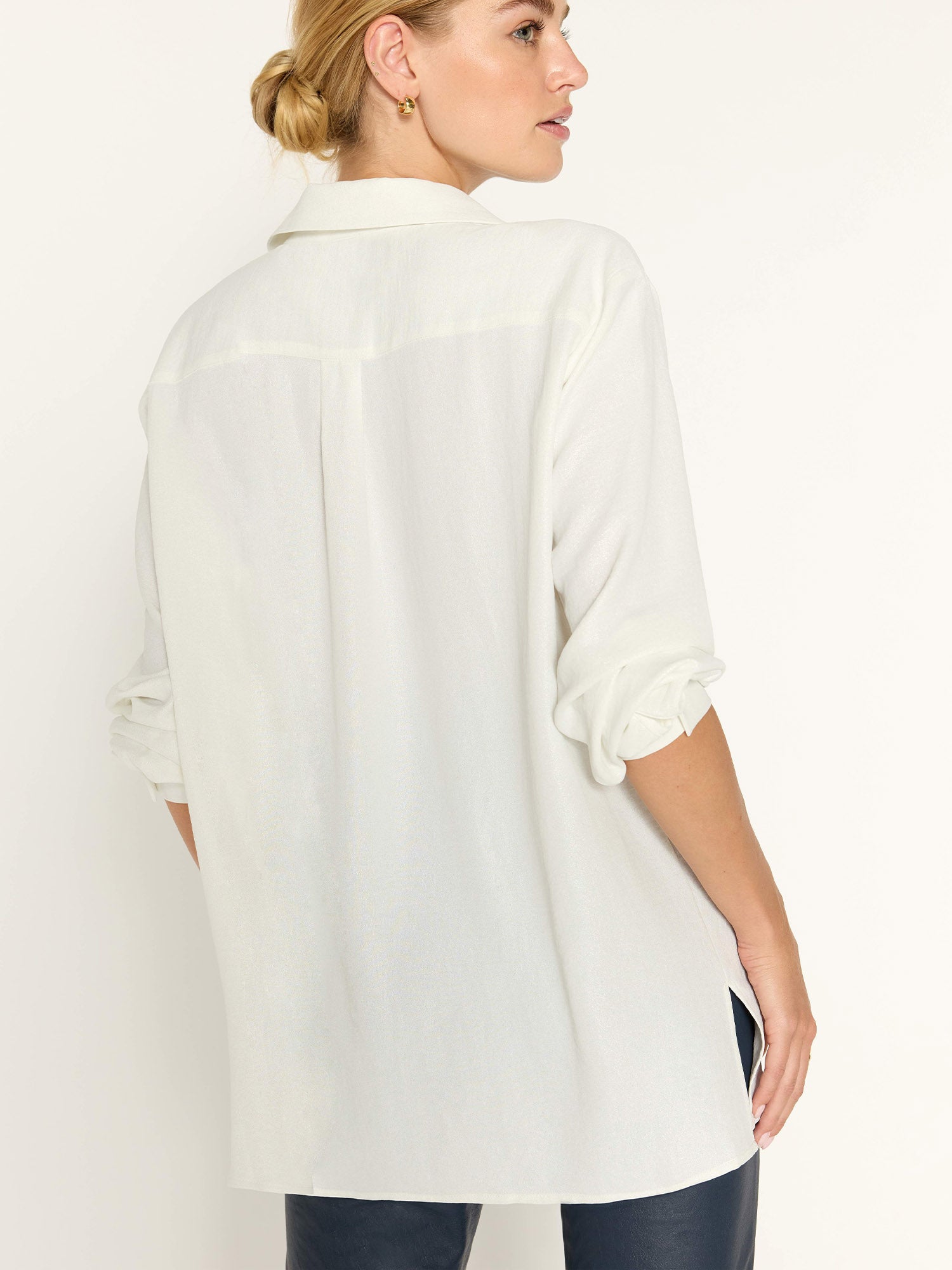 River button up white shirt back view