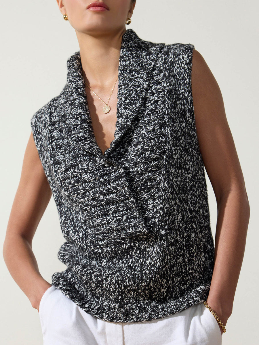 Tore marled sleeveless sweater vest front view
