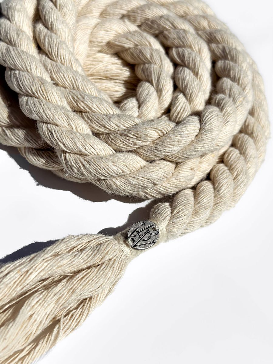 Rope natural cotton belt close up