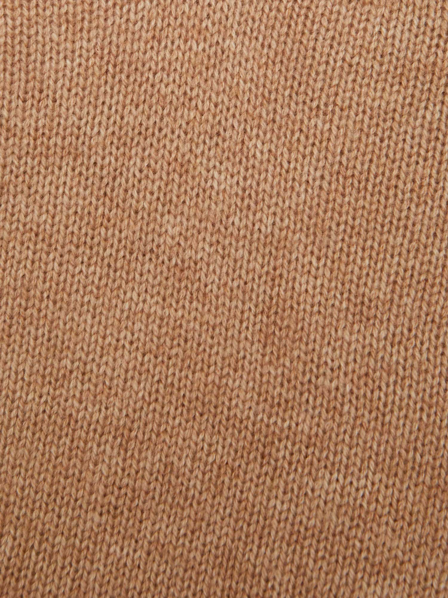 looker tan layered v-neck sweater close up