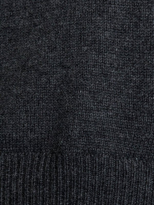 Looker dark grey layered v-neck sweater close up