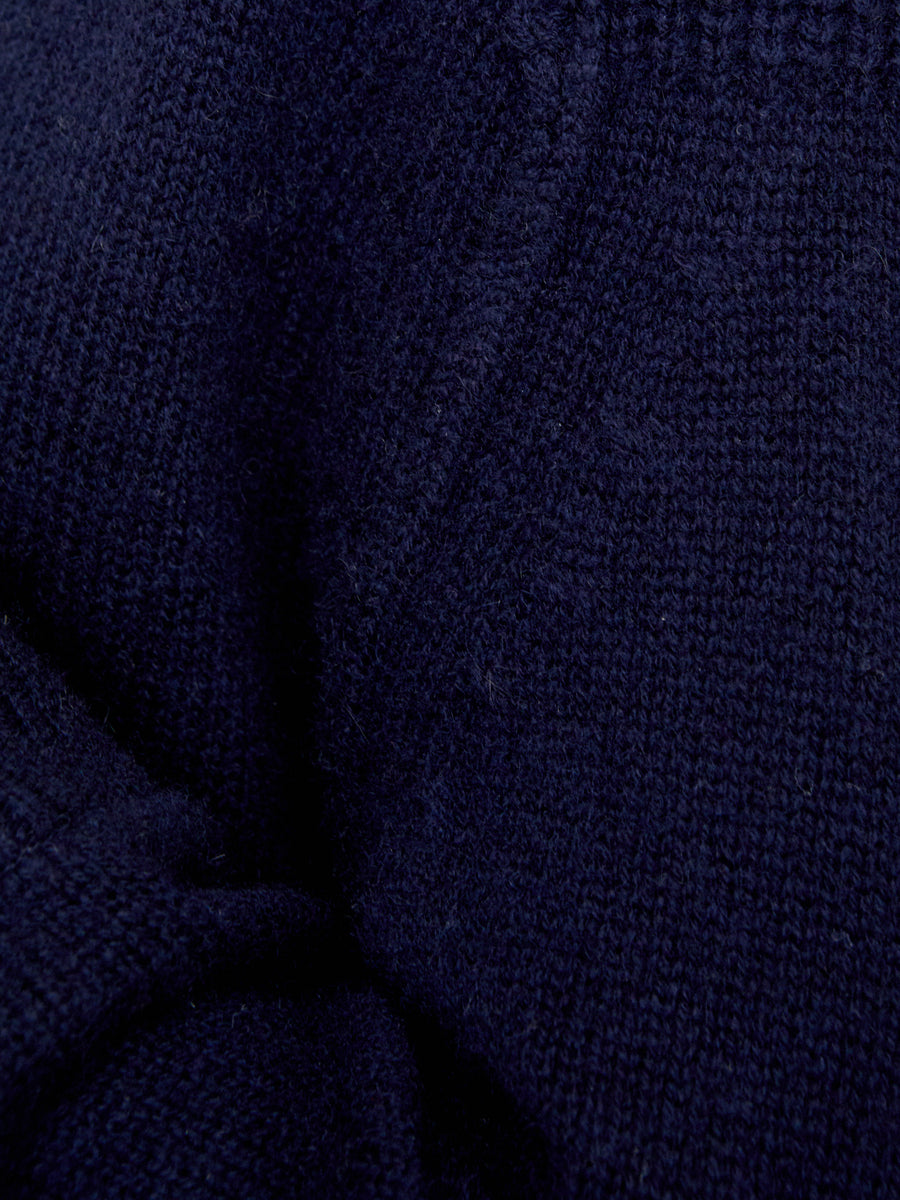 Looker navy stripe layered v-neck sweater close up 2
