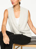 Light grey vest tank layered sweater front view 4