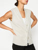 Light grey vest tank layered sweater side view 2