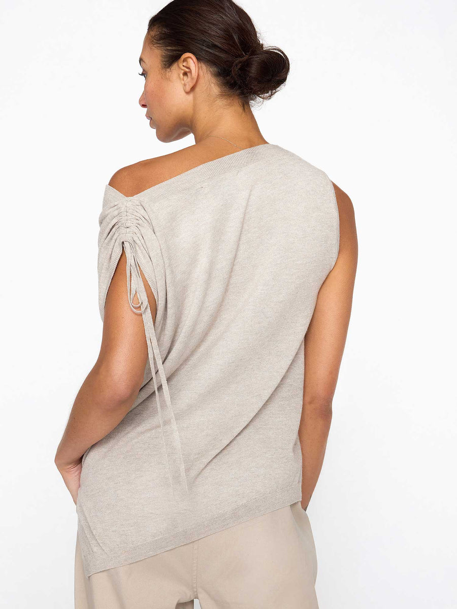 Vos sleeveless light grey top back view