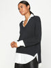 Looker dark grey layered v-neck sweater side view 2