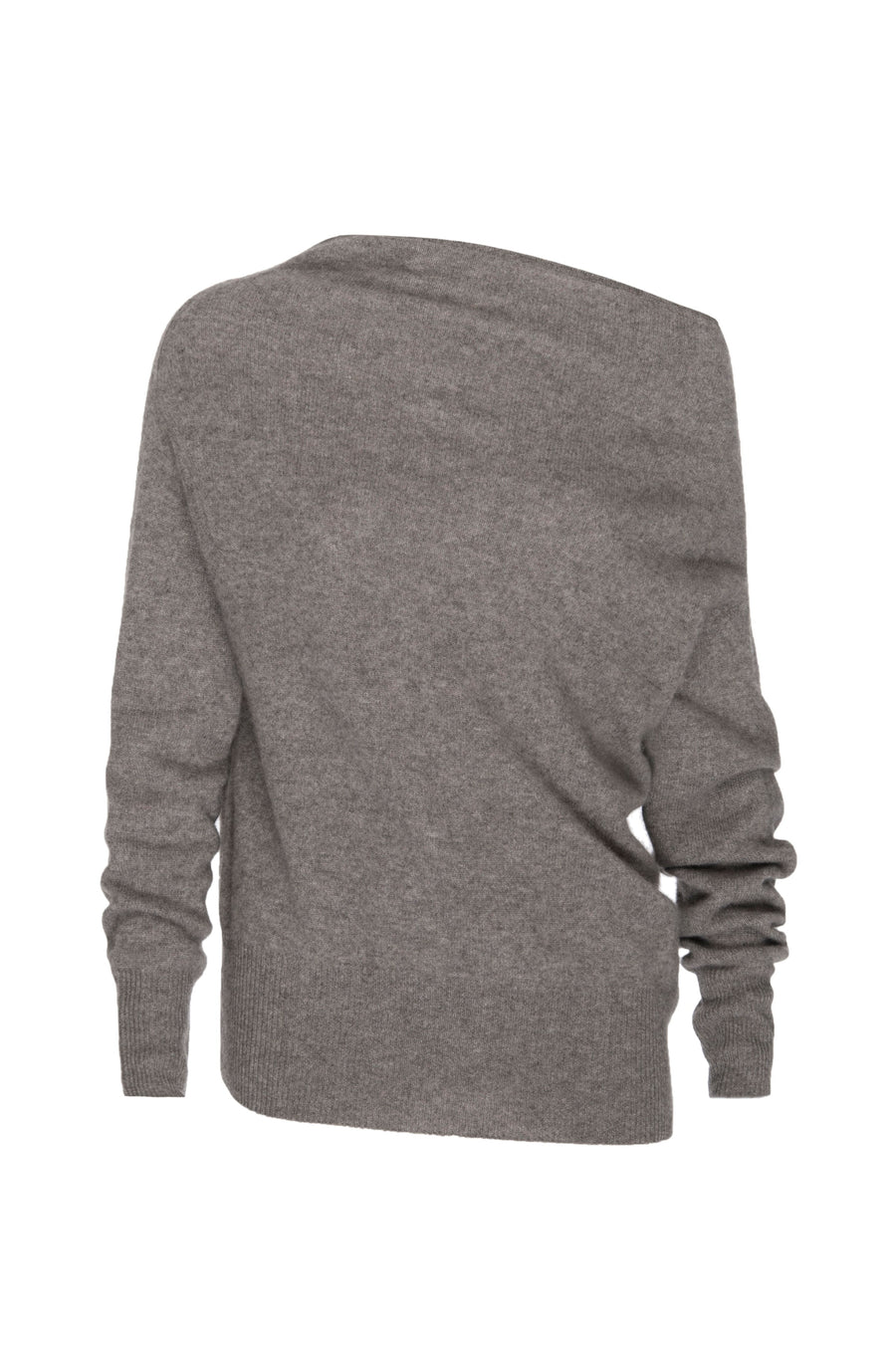 Lori cashmere off shoulder grey sweater flat view