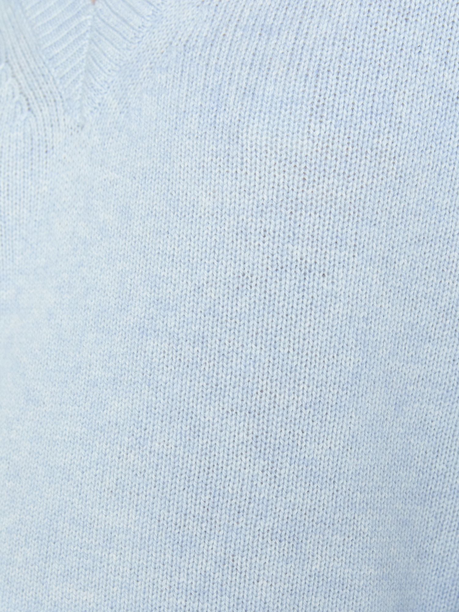 Looker light blue layered v-neck sweater close up 