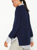 Looker navy stripe layered v-neck sweater side view